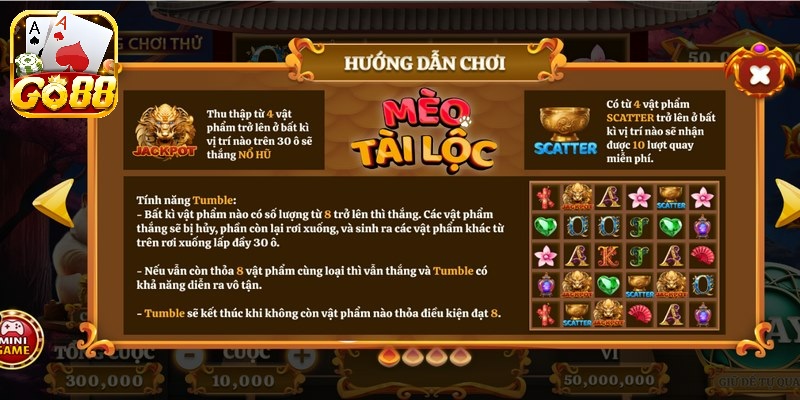 Tính năng Vòng quay miễn phí trong game mèo tài lộc Go88