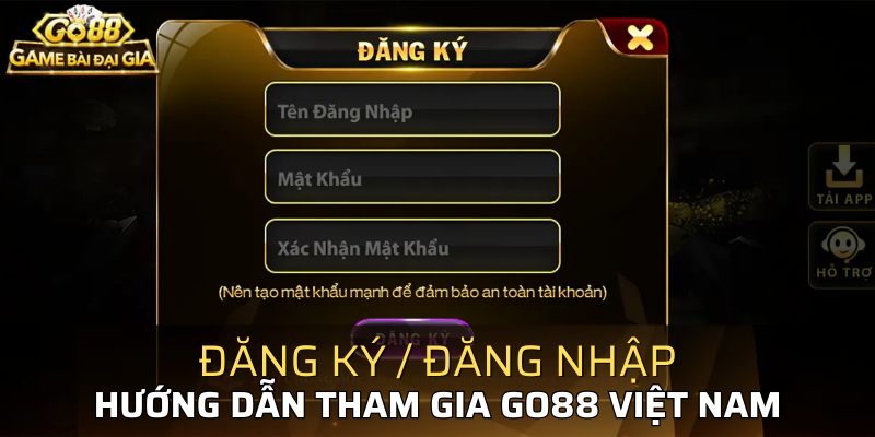 Hướng dẫn đăng ký / đăng nhập Go88 Việt Nam