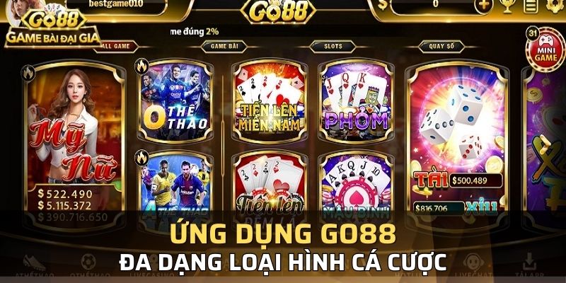 Kho sản phẩm cá cược trên GO88 tha hồ cho người dùng lựa chọn